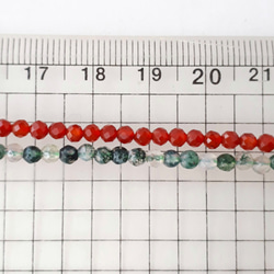 天然色！天然石　緑&赤アゲート  ﾗｳﾝﾄﾞｶｯﾄ3mmセット 2枚目の画像