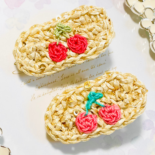 チェリー さくらんぼ ベビーキッズヘアクリップ ヘアゴム