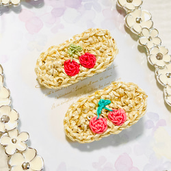 ♡ナチュラルカラーさくらんぼ♡ベビーヘアクリップ