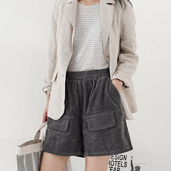 秋冬 リネン100% レディースブレザーコート 6枚目の画像