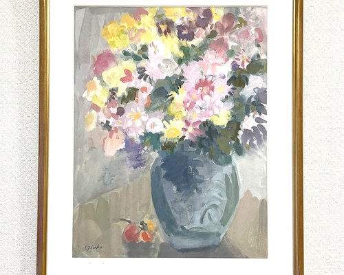 水彩画 花 水彩画 花 F6号 絵画 ew 通販 14447695｜Creema(クリーマ