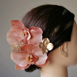 °❁····ラストカラー 胡蝶蘭の髪飾り····❁° 4枚目の画像