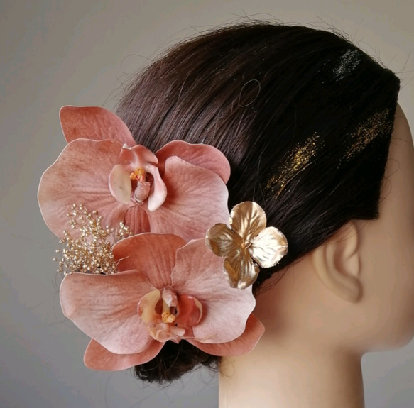 °❁····ラストカラー 胡蝶蘭の髪飾り····❁° 4枚目の画像
