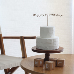 ケーキトッパー Happy Birthday 誕生日 タイプB 木製 3枚目の画像