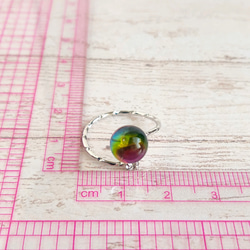 本ロジウムリング【vintage glass】8ミリ rainbow in dome 指輪 4枚目の画像