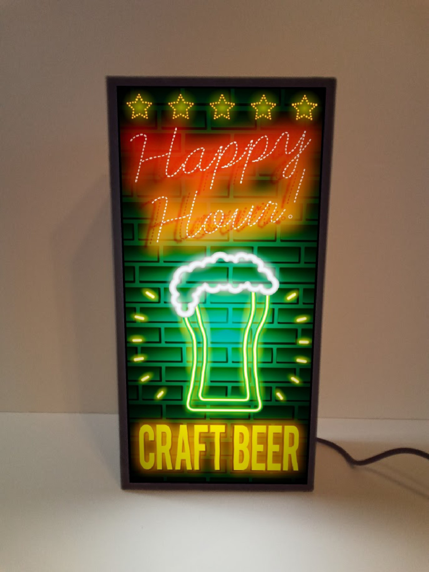 ビール パーティー ハッピーアワー スナック カフェ バー ミニチュア サイン ランプ 看板 置物 雑貨 ライトBOX