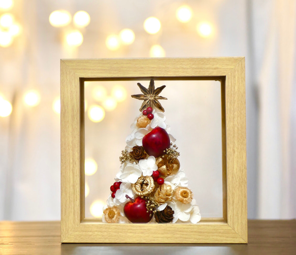 商品名【華】Xmas！♥真っ赤なポインセチアとローズのスワッグ