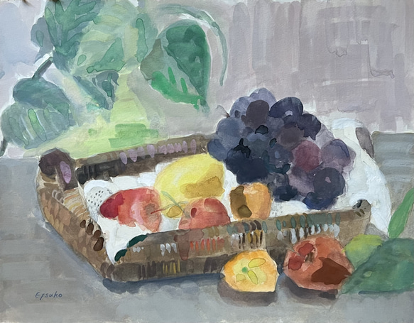 水彩画　静物　F6号 