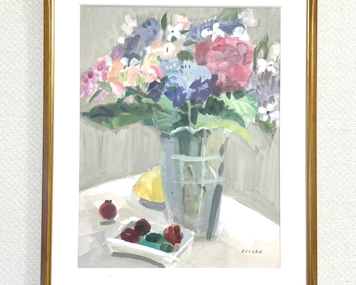 水彩画 花 F6号 絵画 ew 通販 14448393｜Creema(クリーマ)