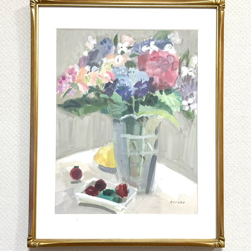 絵画「花」F8号　額なし 絵画「花」F8号 額なし 絵画「花」F8号 額なし zakkananohana_f6-22