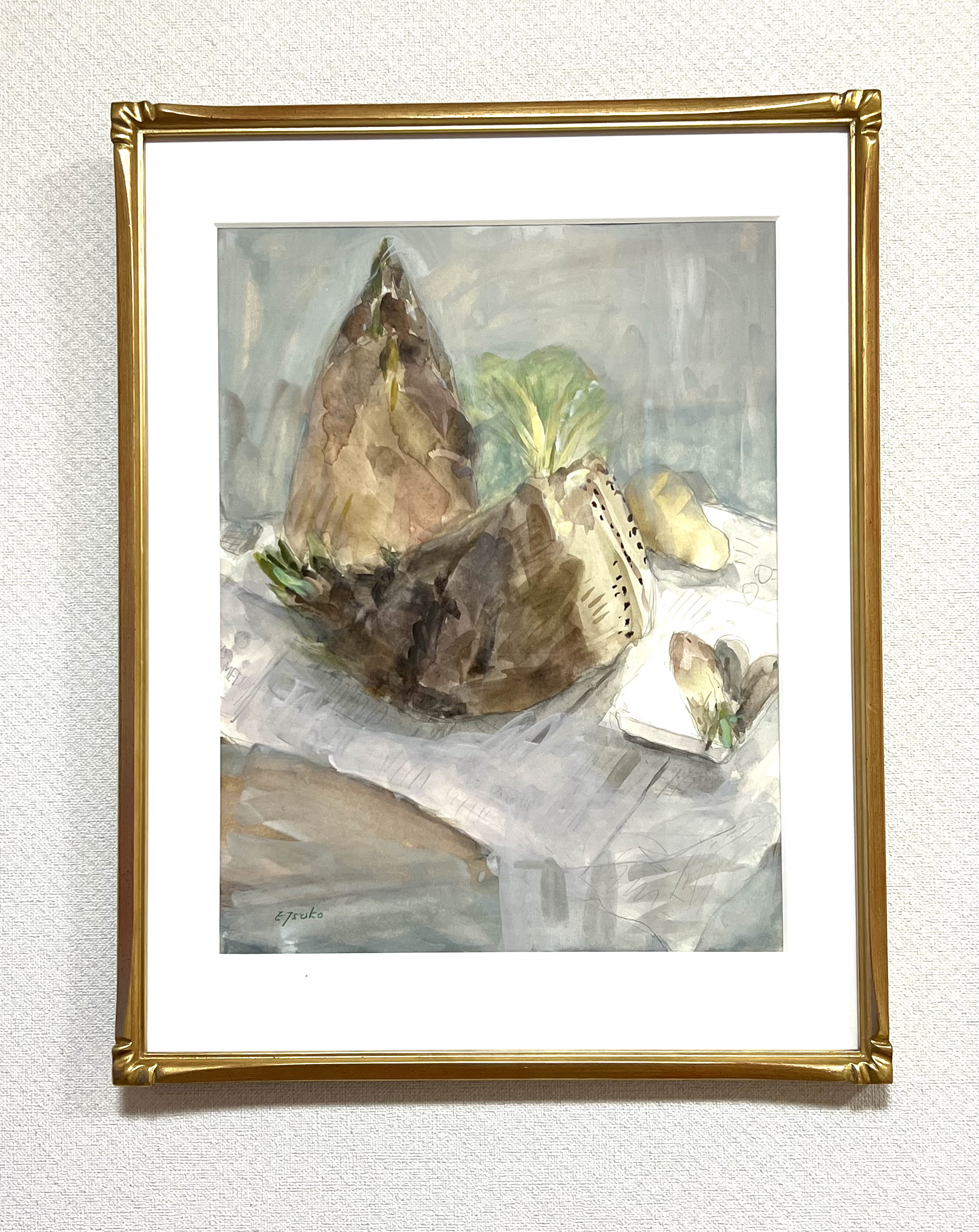 単品 32×32cm アートパネル 枠付きフレーム絵画 水彩画風 一輪花