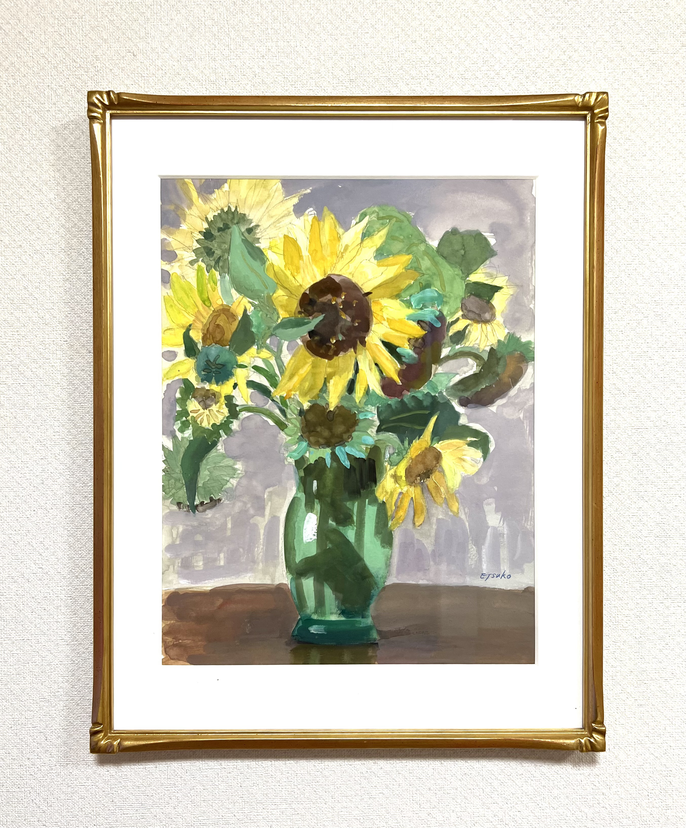 水彩画 ひまわり F6号 絵画 ew 通販 14448414｜Creema(クリーマ)