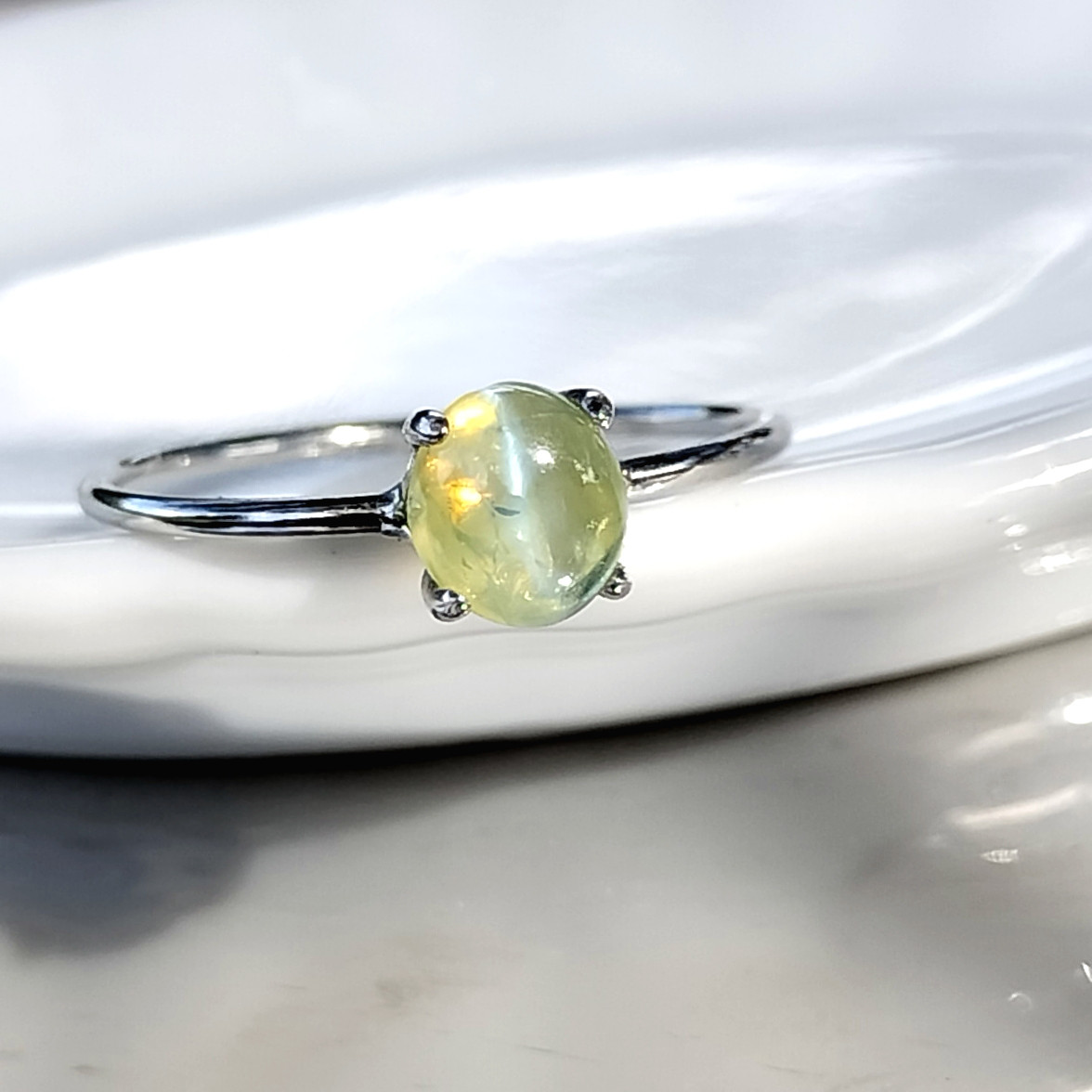ゴールド オリーブグリーン リング　キャッツアイ キャッツアイ 指輪 1.7ct K18 イエローゴールド リング – 宝石店