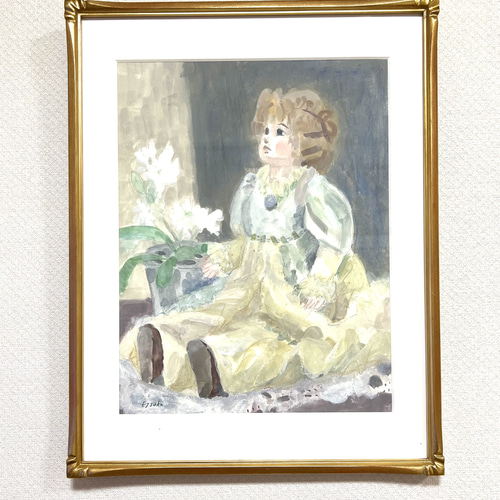 水彩画 人形 F6号 絵画 ew 通販 14448534｜Creema(クリーマ)