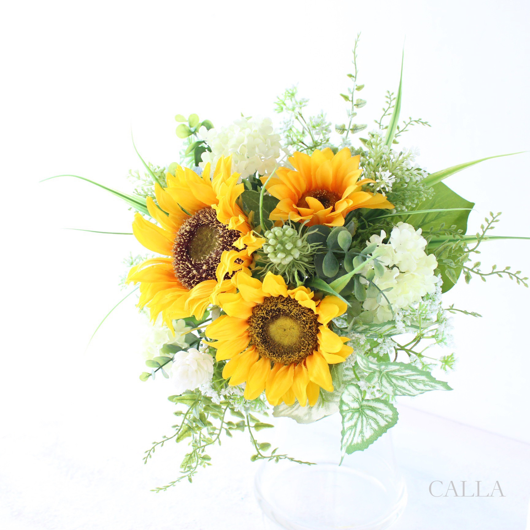 Sunflower clutch bouquet ブートニア付《オプション》思い出のブーケをリースに♡