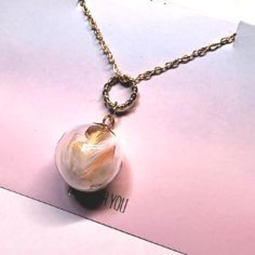 オーダーメイド♪愛鳥の羽入りガラスドームピアス/イヤリング