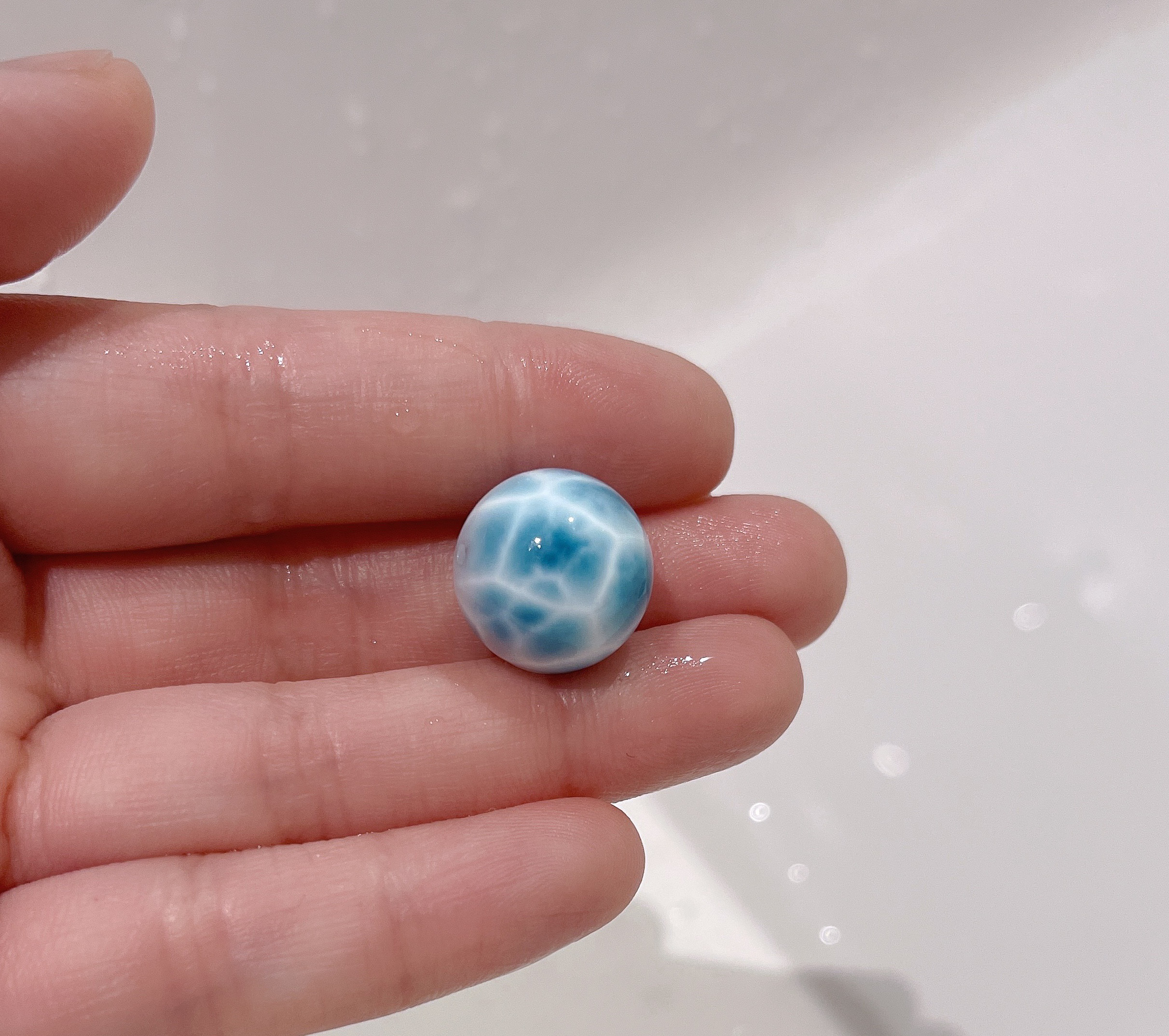 天然無処理 ラリマー 丸玉16mm 天然石 天然石屋 通販 14448748