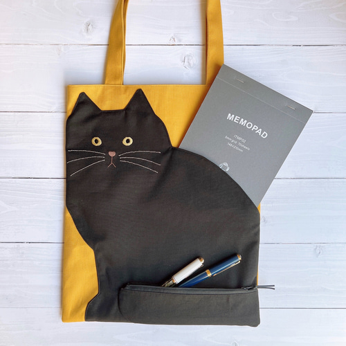 ラミネートトートバック あおりタイプ クマさん柄 トートバッグ tumugi  