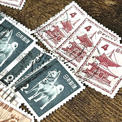 昭和レトロな切手・4種×各10枚枚☆使用済み切手・古切手 2枚目の画像