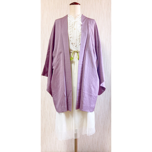 展示品◇和洋きものコーデ◇ 道行セット売りチュールパープル春ベルト