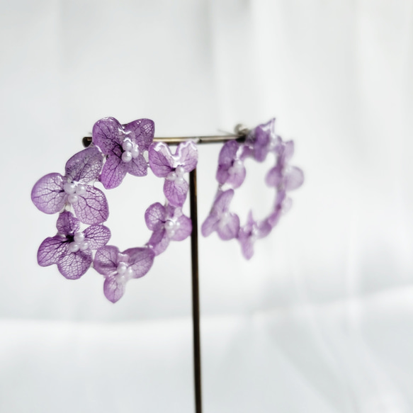 小さな紫陽花　リース　ラベンダー《受注製作》 2枚目の画像