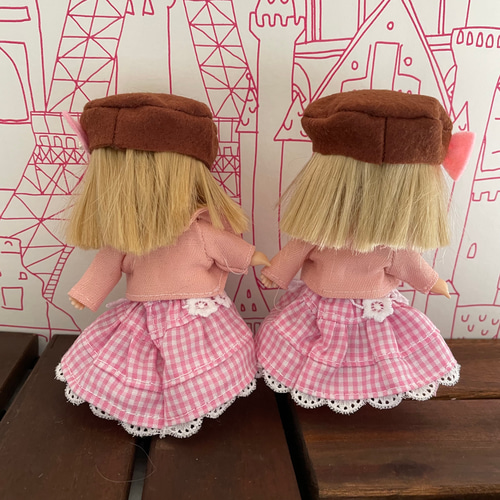 013 ミキちゃんマキちゃん ハンドメイド 服 秋物 ピンク