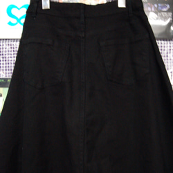 リメイク　ブラックデニム　Aラインロングスカート 7枚目の画像