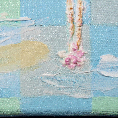 フラミンゴ／アクリル画 キャンバス 原画 F0号 ハワイ チェリーピンク