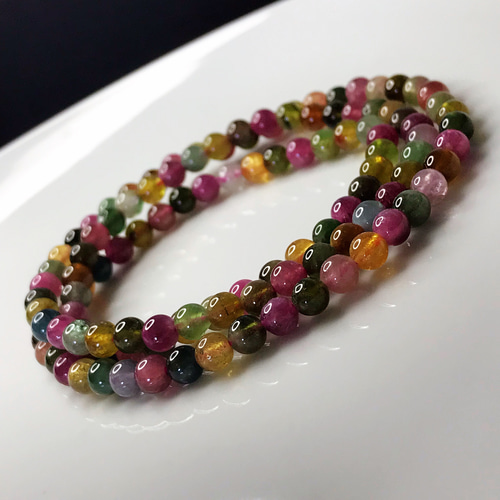 ハイクオリティ　バイカラーありマルチカラートルマリンブレスレット　トルマリン 117602308001.jpg