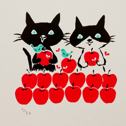 版画 - apple day celebration（シルクスクリーンプリント） 3枚目の画像