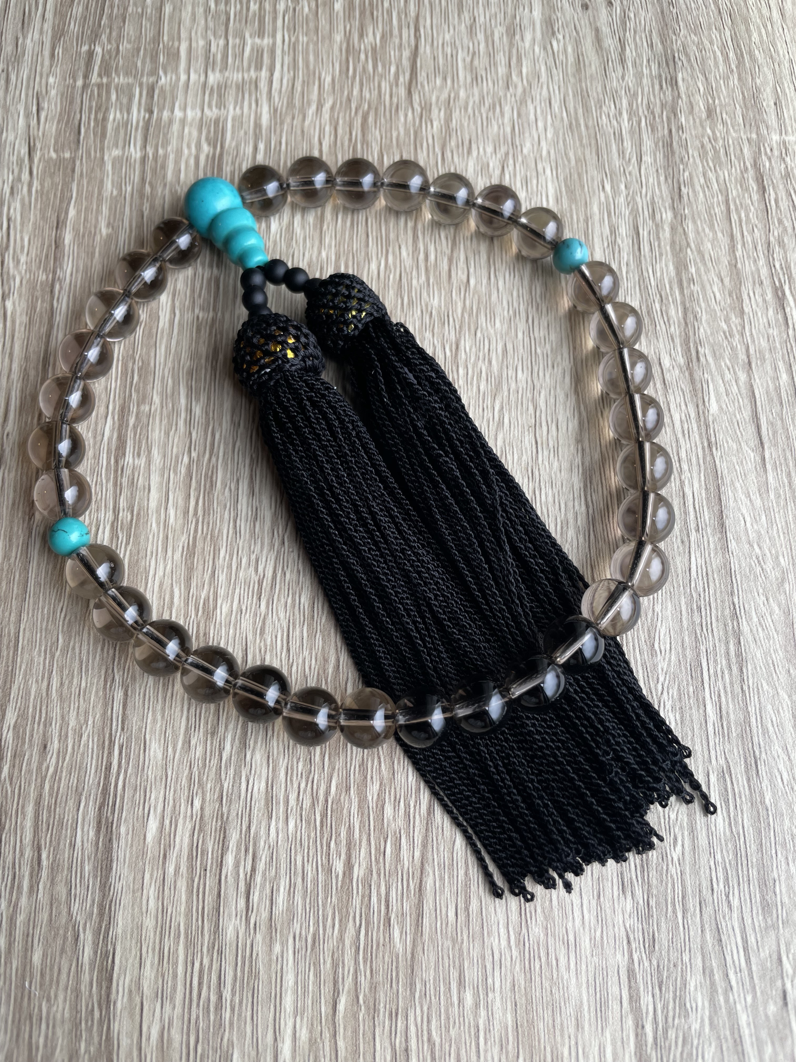 全宗派共通　略式片手念珠　スモーキークォーツ✳︎煙水晶