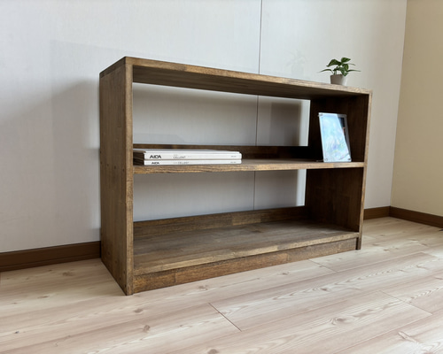 サイズオーダー可】木のぬくもり感じるブックシェルフ/2段/90cm 棚