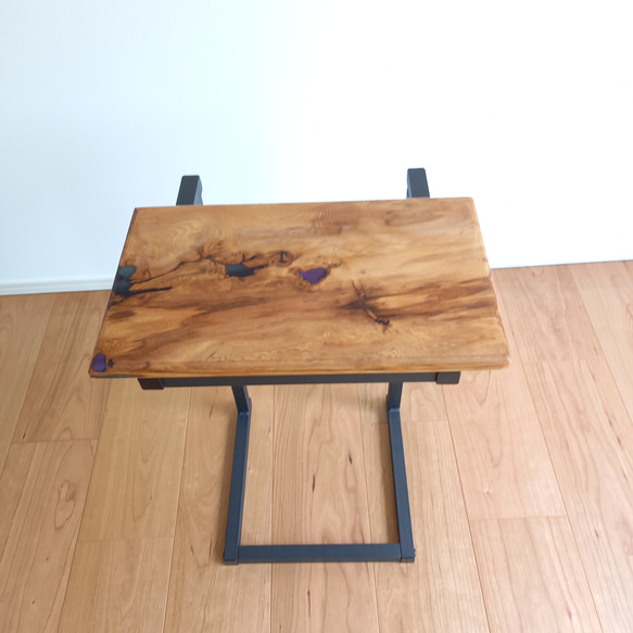 サイドテーブル　無垢材　屋久杉　レジン 5枚目の画像