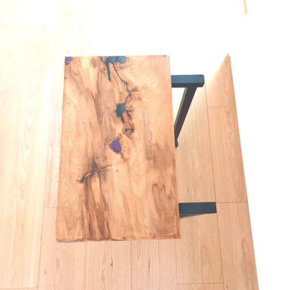 サイドテーブル　無垢材　屋久杉　レジン 6枚目の画像