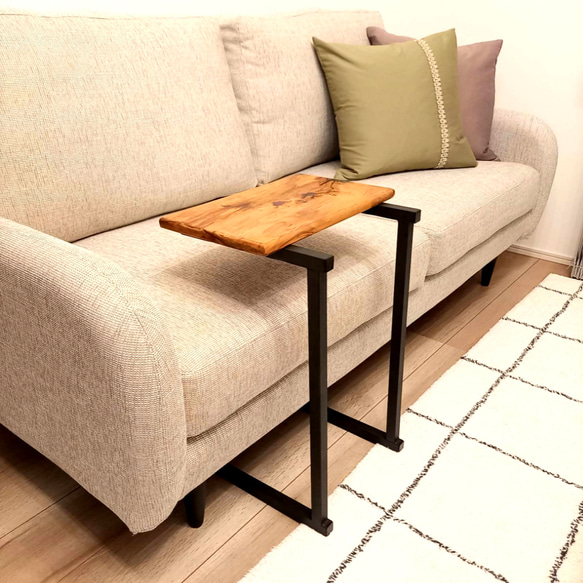 サイドテーブル無垢材屋久杉レジン