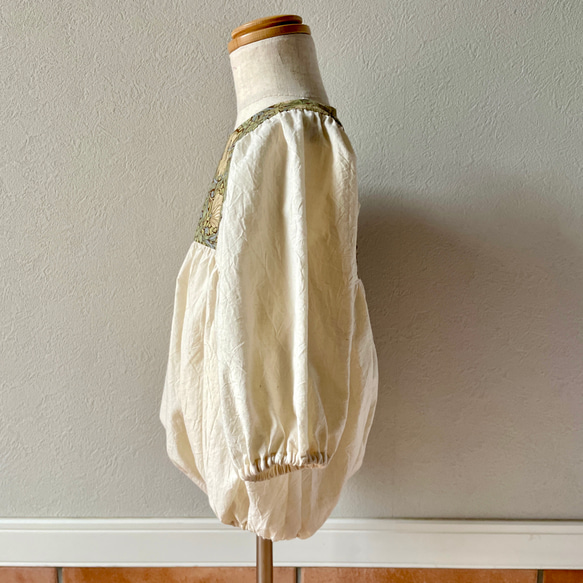 泡泡袖連身衣／William Morris Pimpernel 棕色/連身衣 第5張的照片