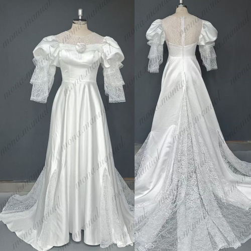 シンプル ウェディングドレス 二次会 結婚式ドレス 513 ドレス mona  