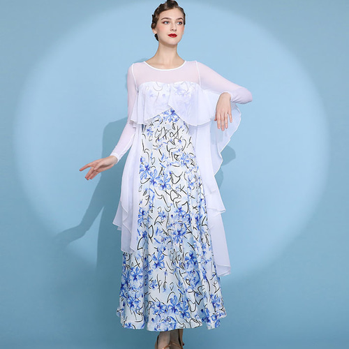 社交ダンス衣装 モダンドレス 練習着 社交ダンス競技用のドレス ロング