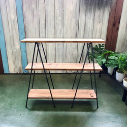 【おしゃれ アイアンラック 幅120cm》軽量折りたたみ /キャンプ アウトドア テーブル / 植物 棚 イベント 什器 6枚目の画像