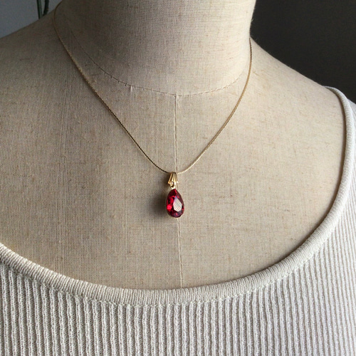 AMARO アマーロ 天然石 ティアドロップクリスタル ペンダント ネックレス クローバーティアドロップネックレス - Angelic Jewelry