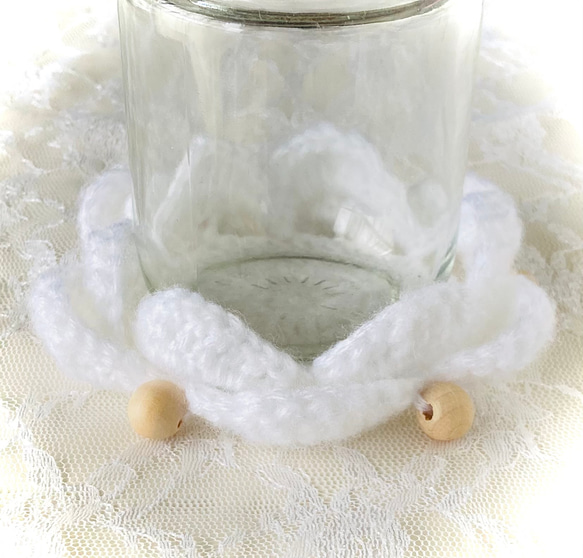 かぎ針編み・立体コースター 1枚目の画像