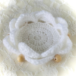 かぎ針編み・立体コースター 3枚目の画像