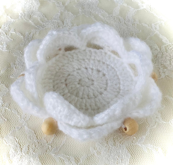 かぎ針編み・立体コースター 3枚目の画像