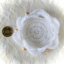 かぎ針編み・立体コースター 2枚目の画像