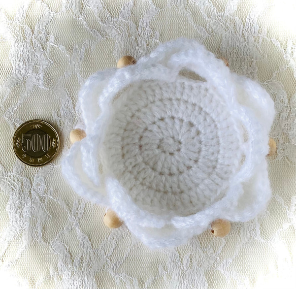 かぎ針編み・立体コースター 2枚目の画像