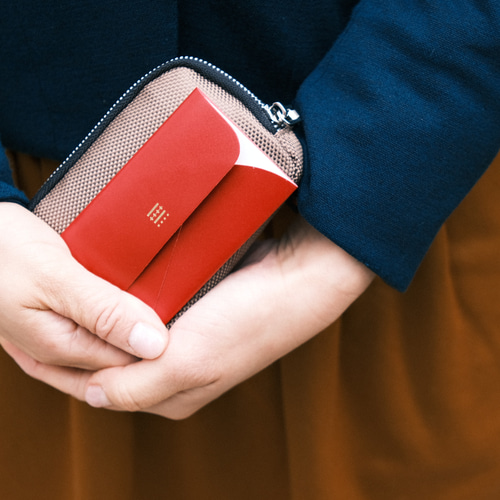 極小極薄レザーケース「MUZOSA CARDRIDGE」クロームイエロー ◇本革