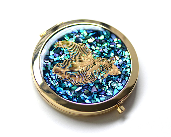 螺鈿細工風レジン／コンパクトミラー 隨身鏡 ma-mo 的作品