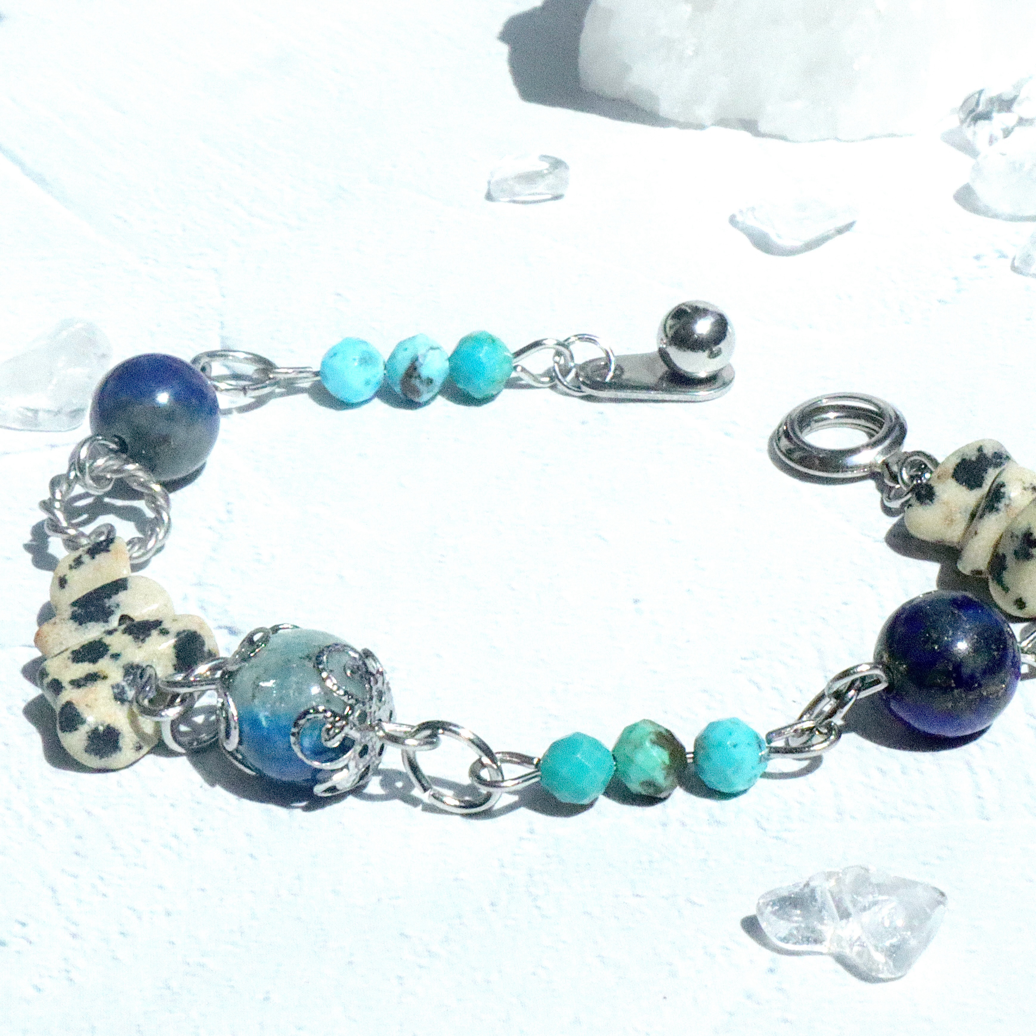 星座のお守り天然石ブレスレット　いて座　ターコイズ　ラピスラズリ　ブルー　青　K2ブルー 誕生石　12月　クリスマス