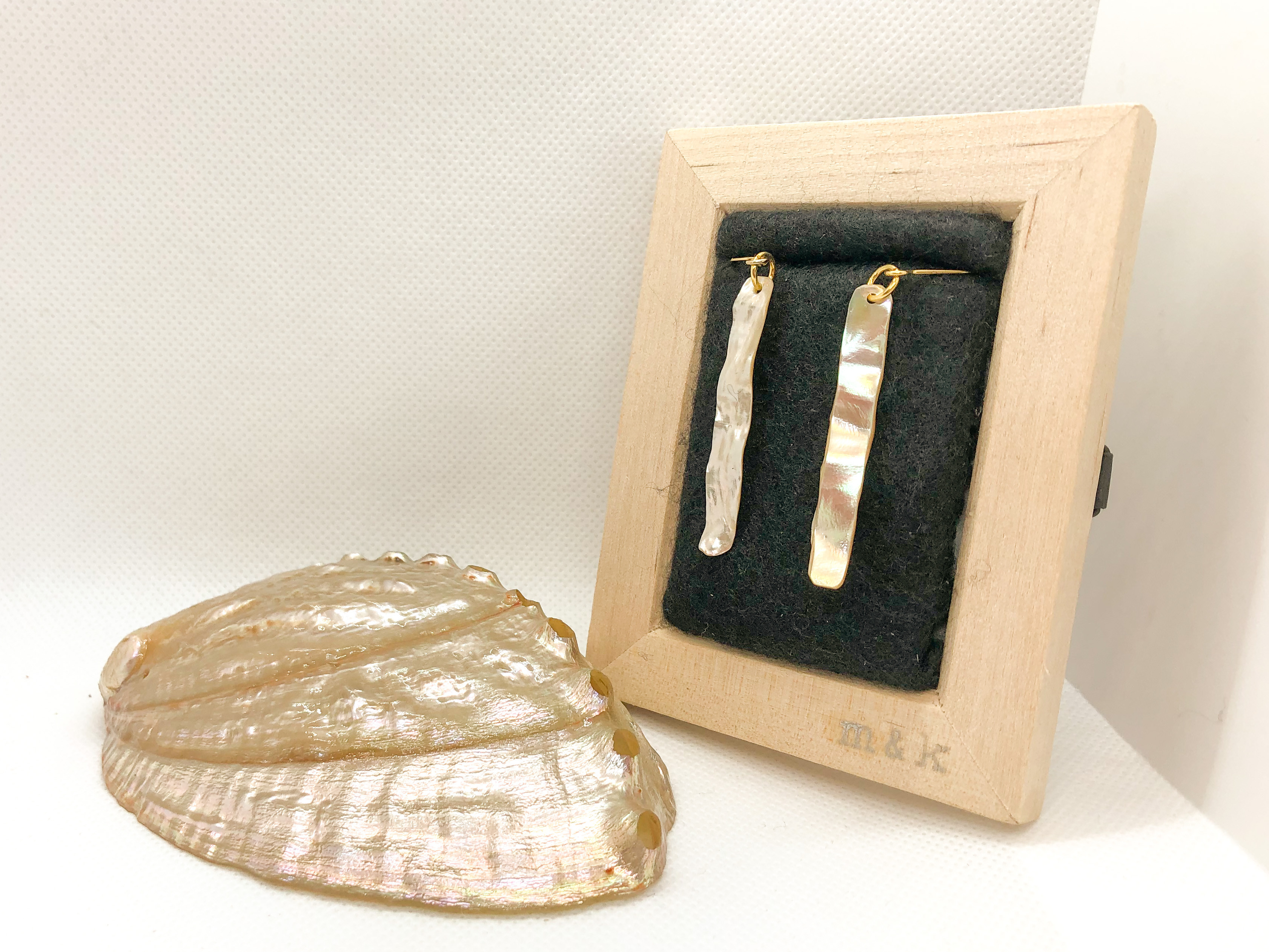 アバロンシェルピアス　長方形