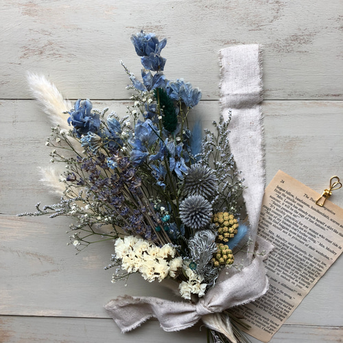 瑠璃玉アザミとラベンダーのブルースワッグ ドライフラワー ドライ